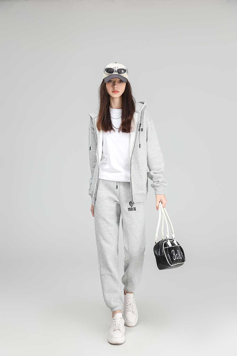 MONCHI™ ENSEMBLE SWEAT ZIPPÉ GRIS