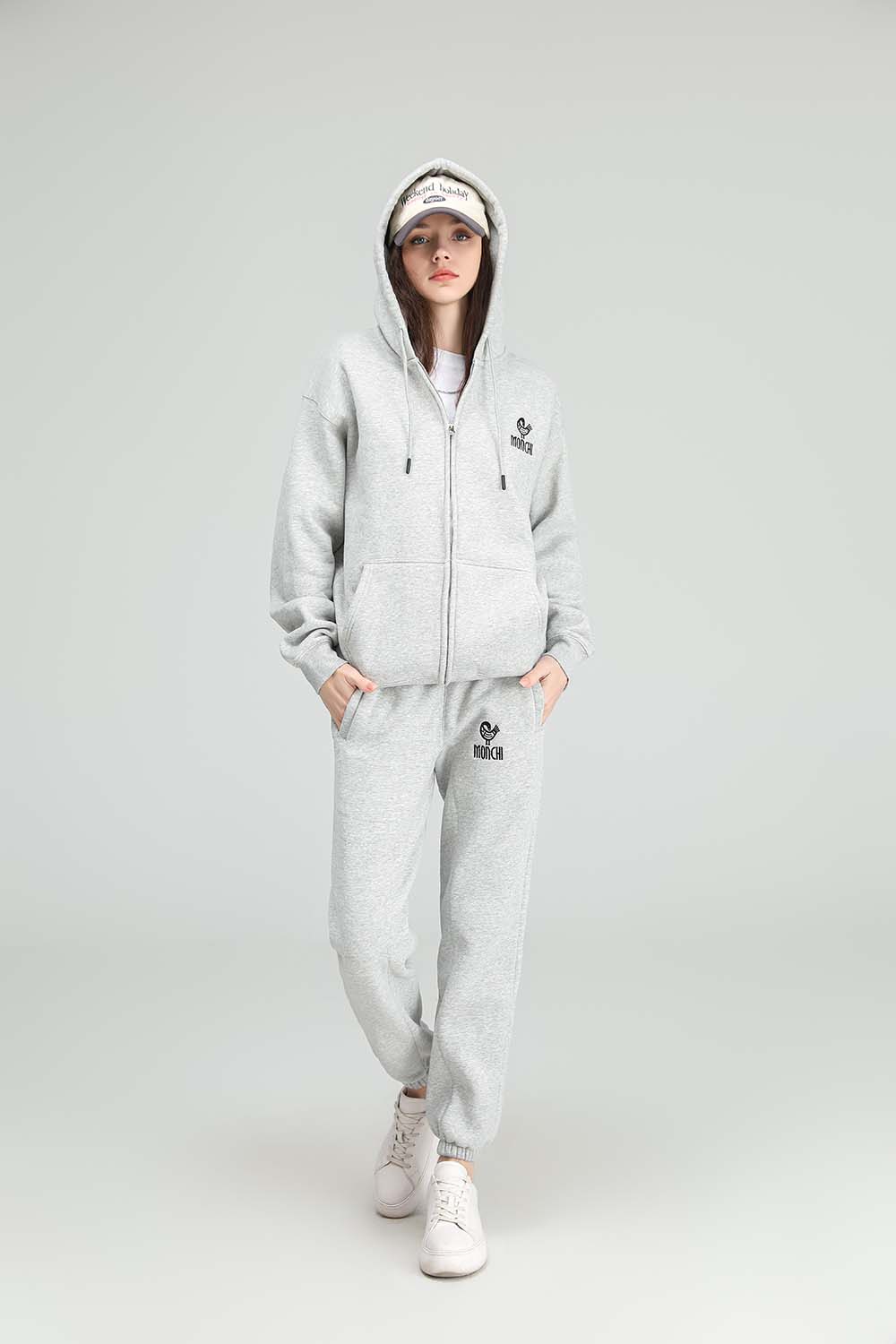 MONCHI™ ENSEMBLE SWEAT ZIPPÉ GRIS