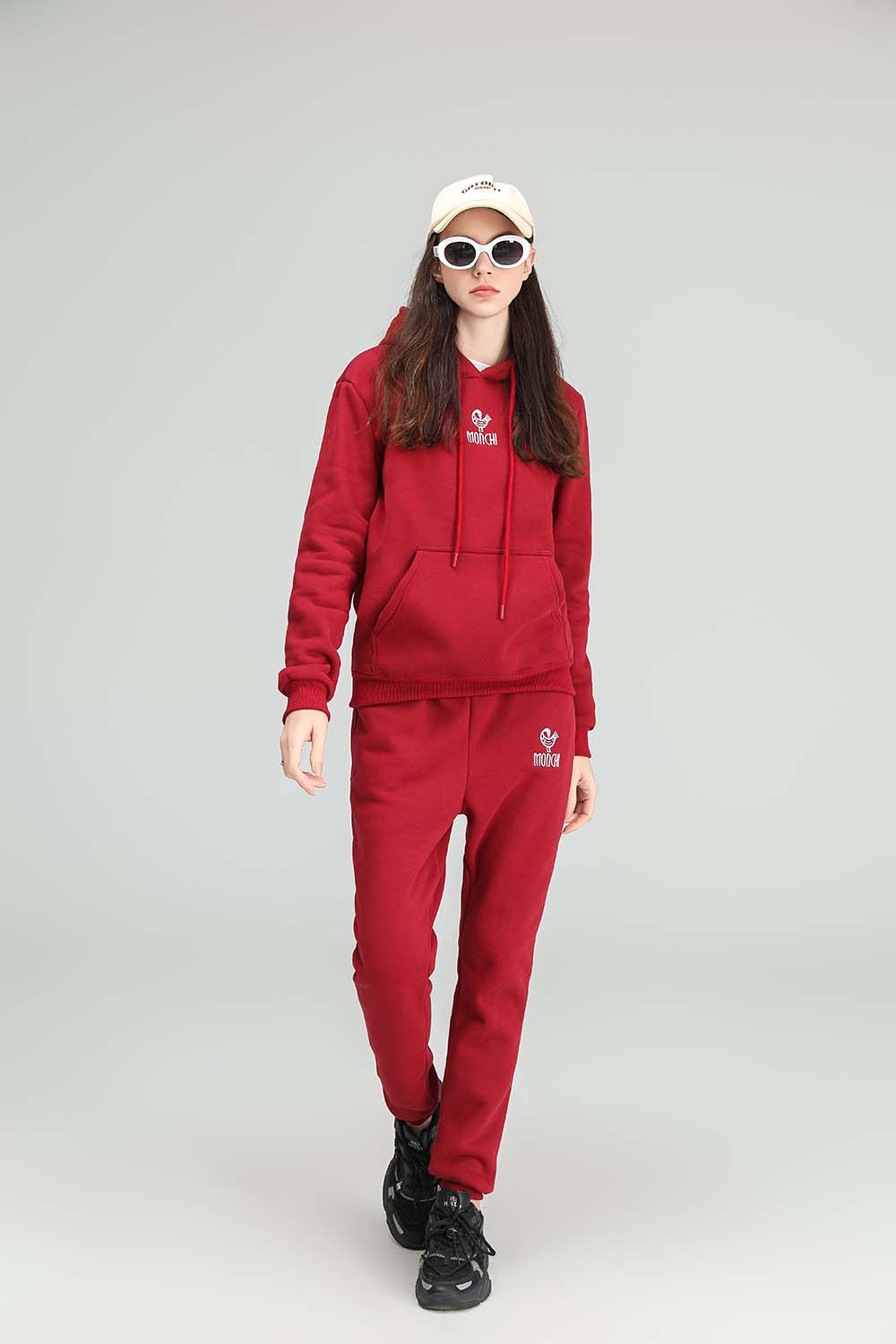 MONCHI™ ENSEMBLE HOODIE ROUGE BORDEAU