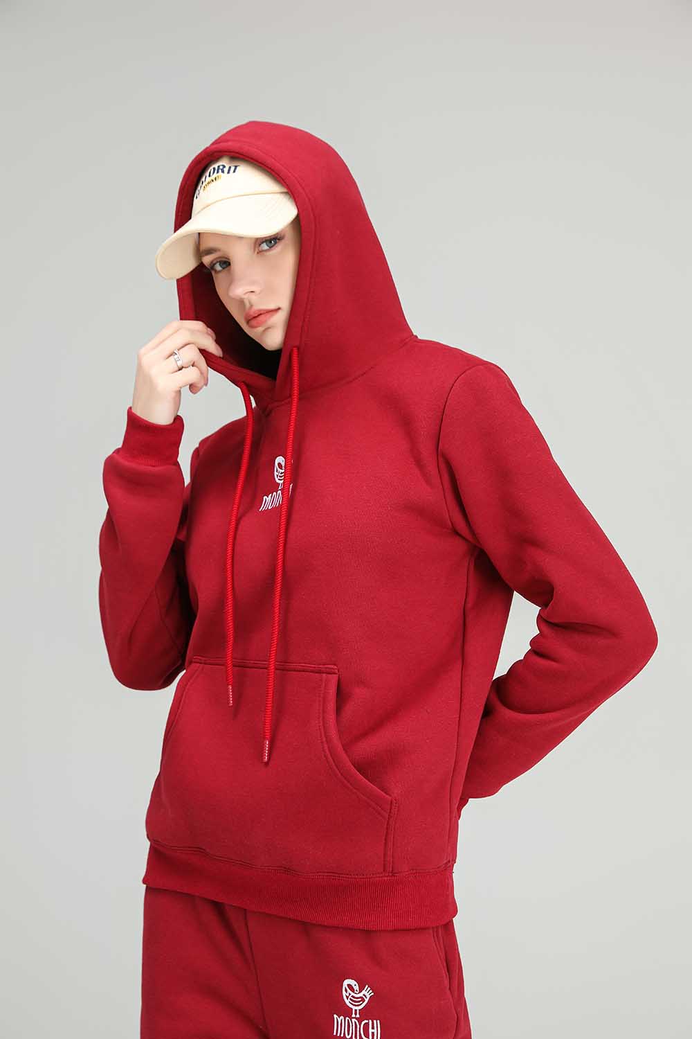 MONCHI™ ENSEMBLE HOODIE ROUGE BORDEAU