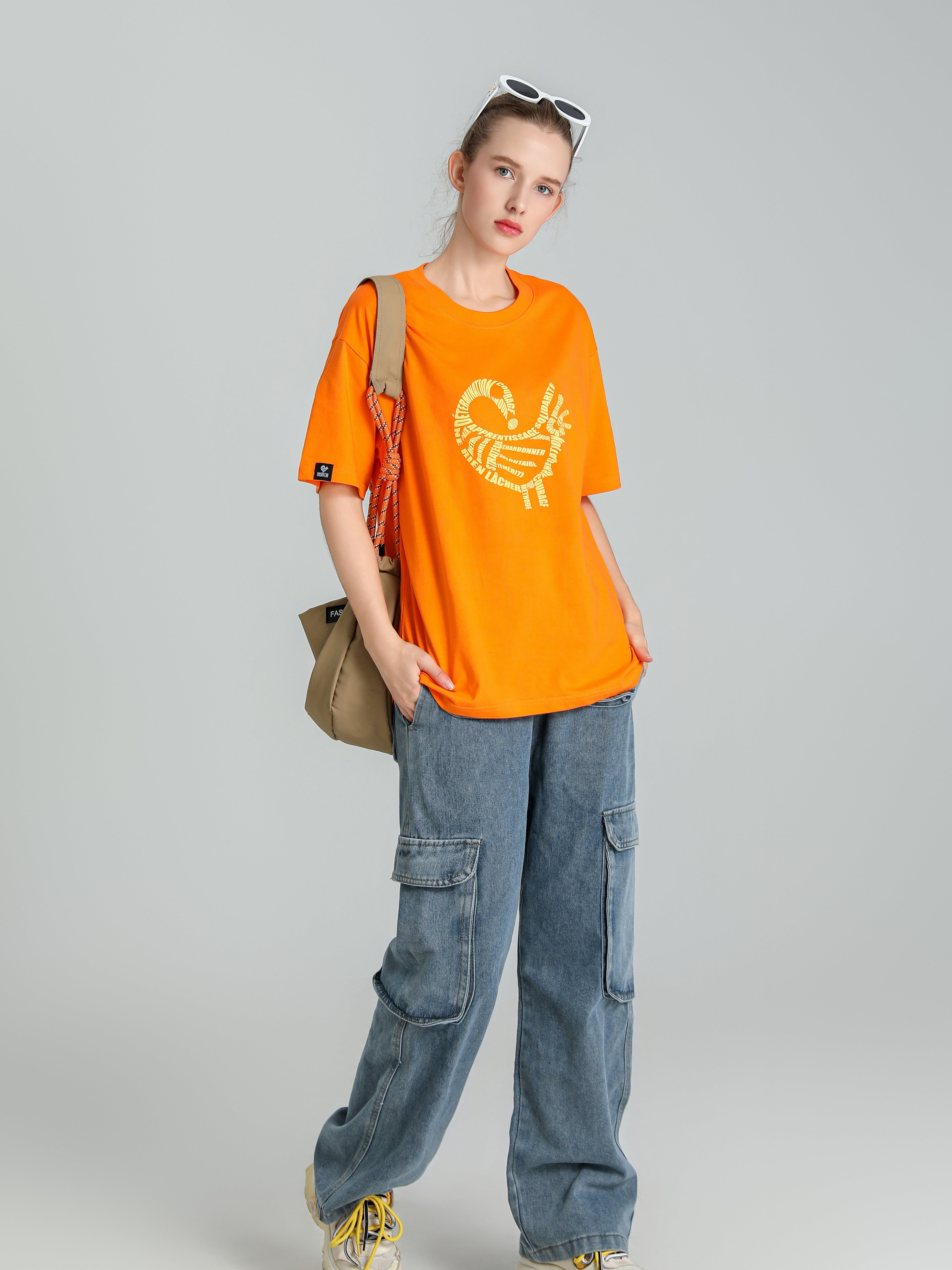 MONCHI™ T-SHIRT ORANGE LETTRE