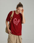 MONCHI™ T-SHIRT ROUGE BORDEAU LETTRE