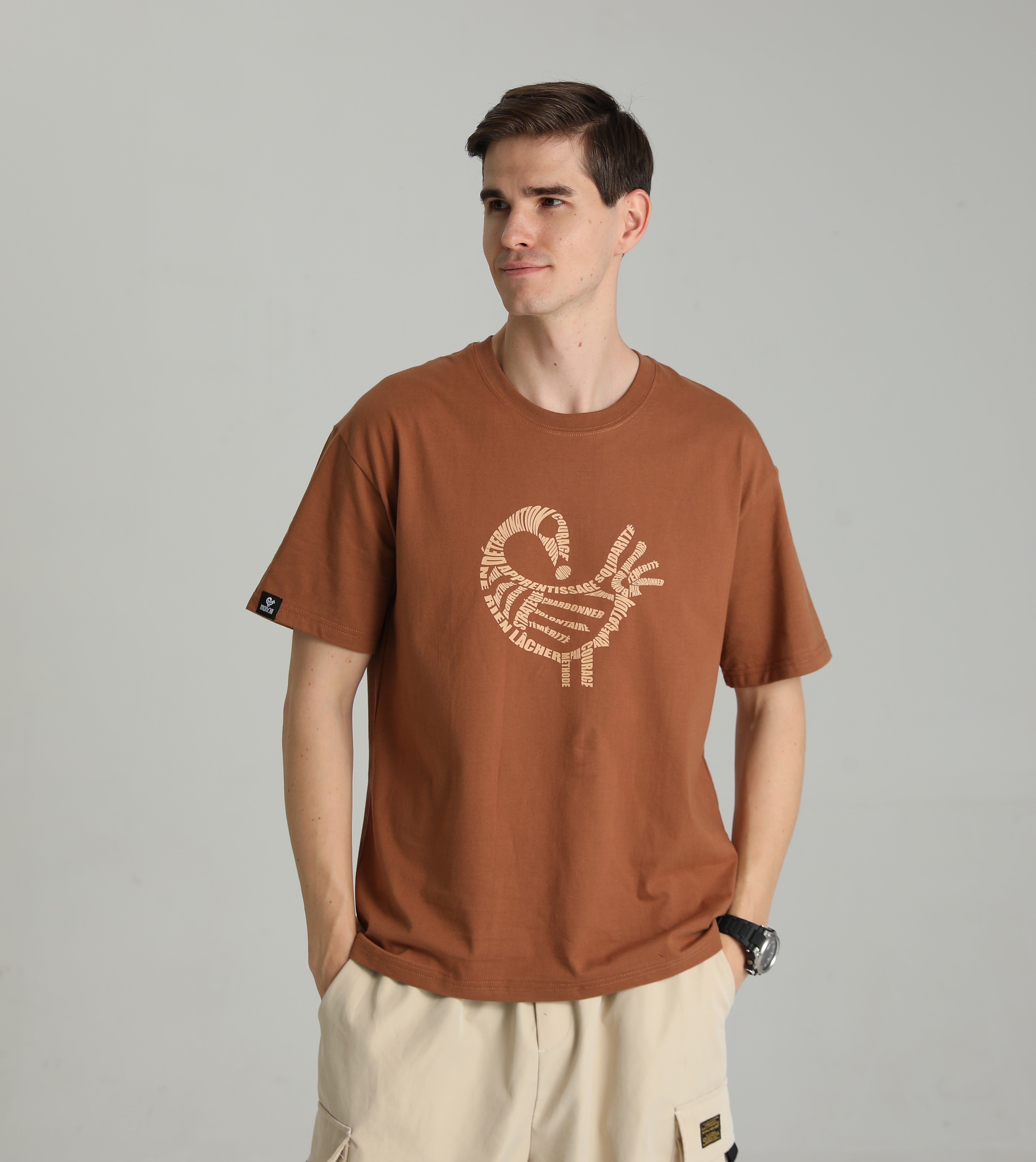 MONCHI™ T-SHIRT MARRON A LETTRE