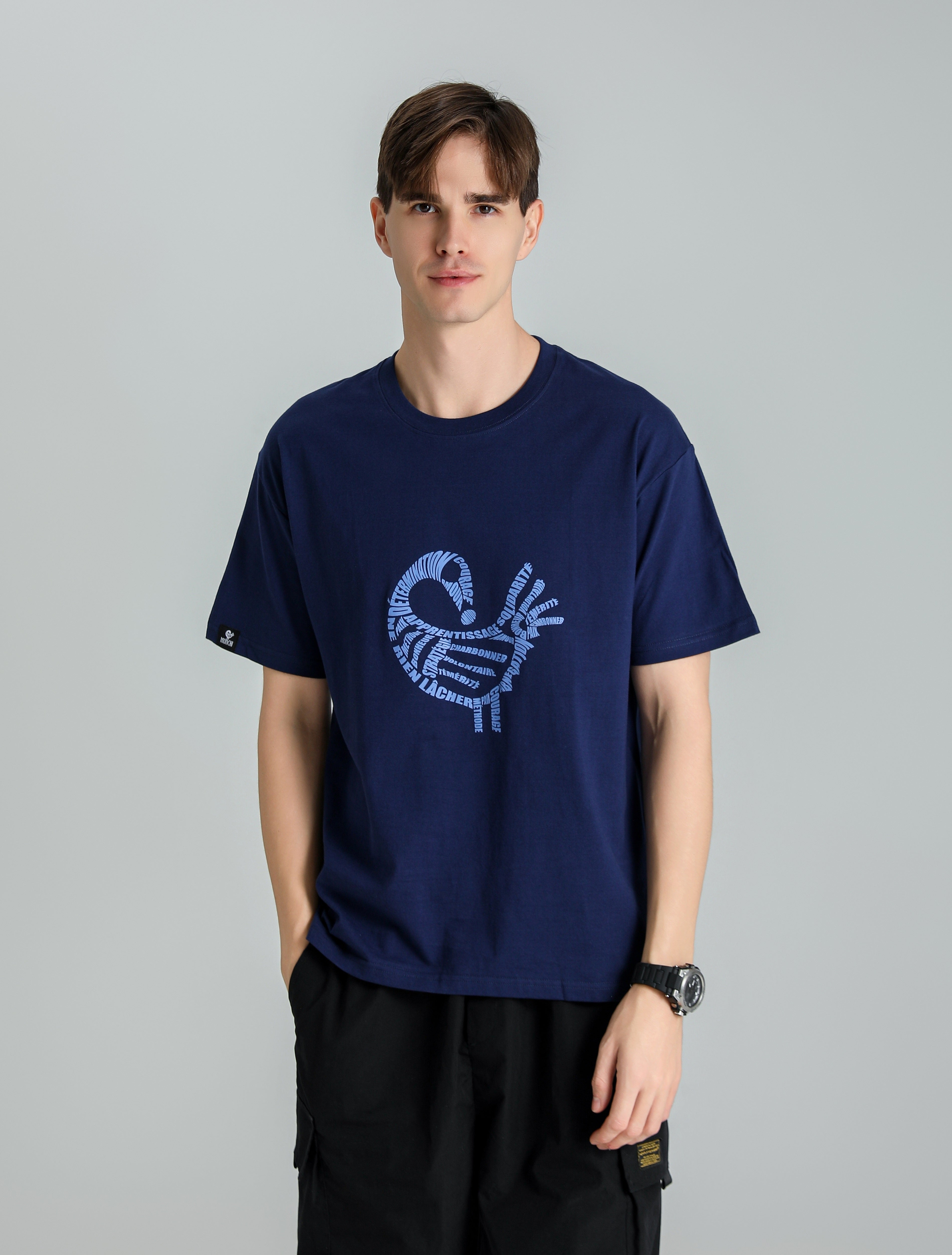 MONCHI™ T-SHIRT BLEU LETTRE