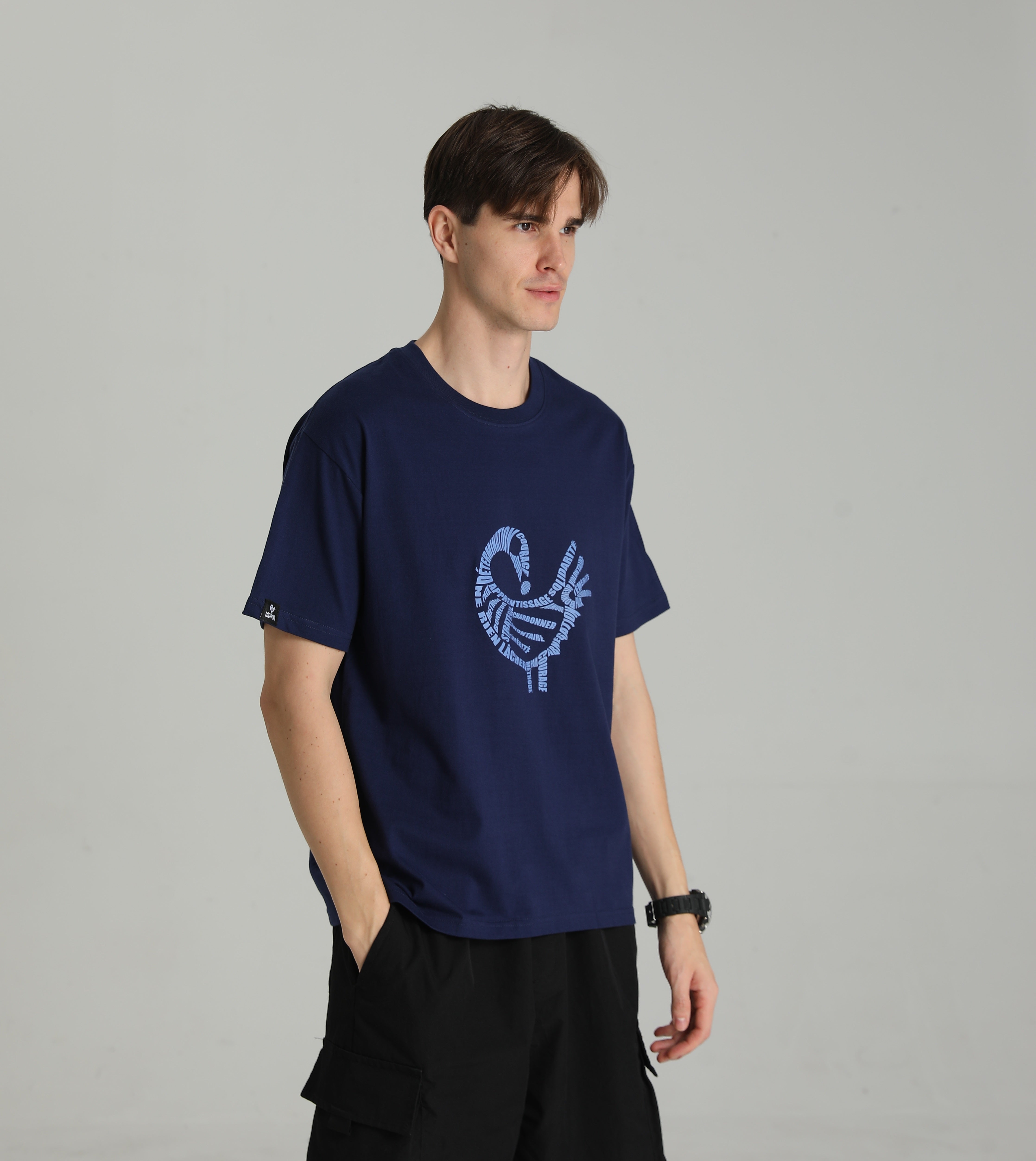 MONCHI™ T-SHIRT BLEU LETTRE